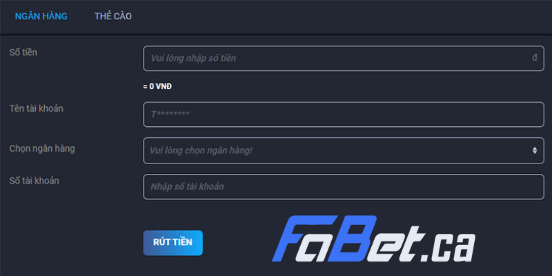 Điều khoản dịch vụ nạp rút tiền Fabet.ca